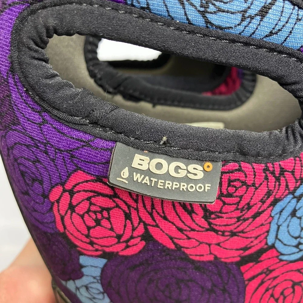Bogs classic rosey waterproof insulated pull on boots‎ kids size 2 youth winter